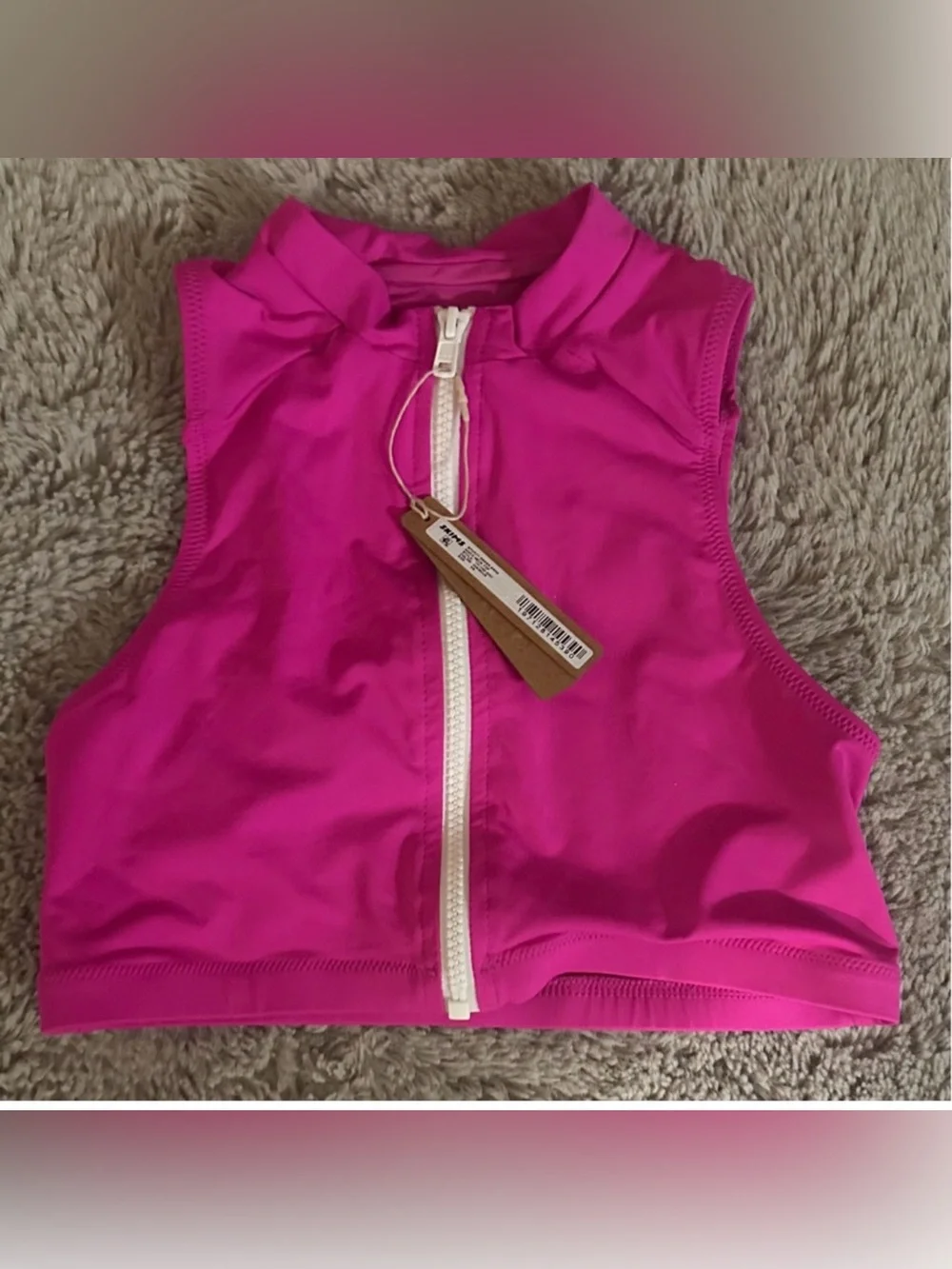 SKIMS Mock Neck Zip Up Swim Top